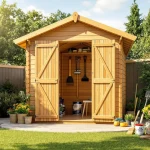 Abri de jardin en bois traité et bien entretenu