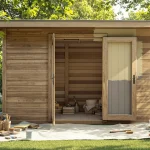 Cabane de jardin en bois rénovée