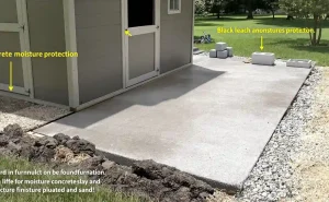 Fondation d'abri de jardin en dalle béton